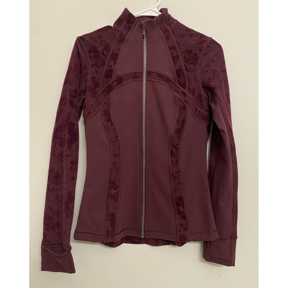 Lululemon Define Jacket Flocked Sz 6 Dark Adobe Floral Velvet Special Edition